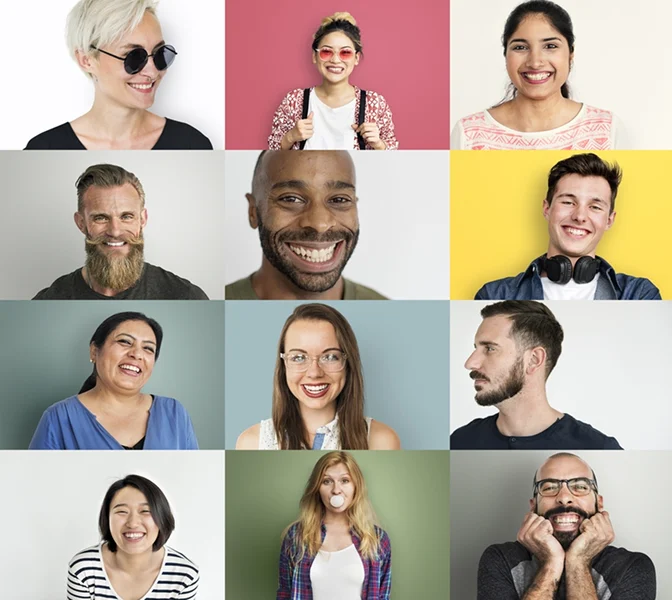 A collage representing people of different ages and backgrounds