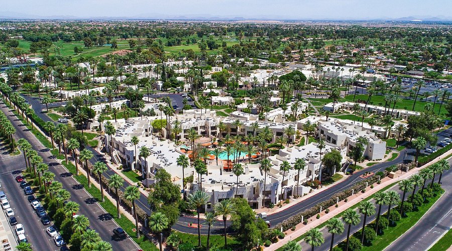 An aerial resort view from the golf event section of the 2027 prospectus